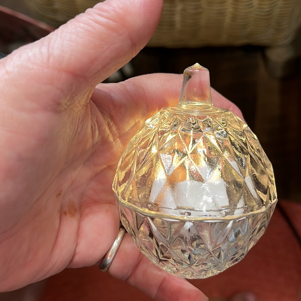Crystal pumpkin 4 inch height little lamp with battery operated light